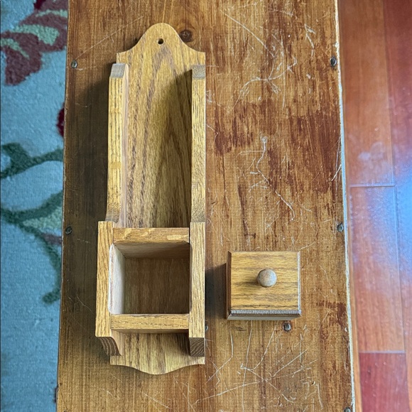 Wooden Wall-Mounted Shelf with Drawer - Picture 8 of 9